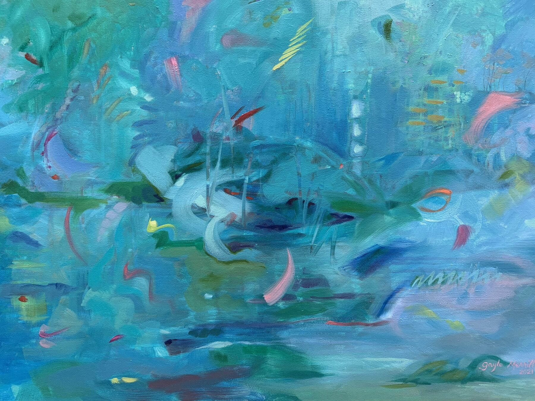 Blue Rhapsody, oil painting by Gayle Merrill
