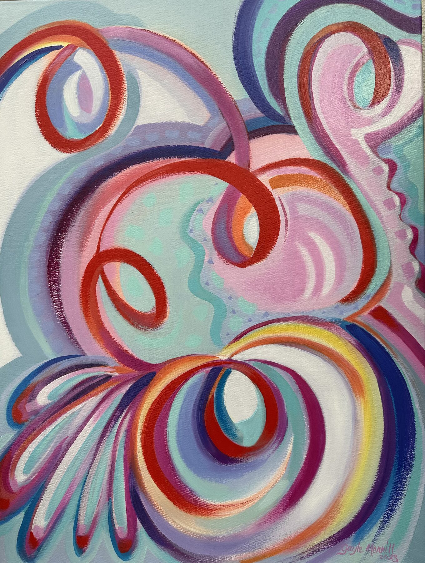 Circus Ribbons, oil painting by Gayle Merrill
