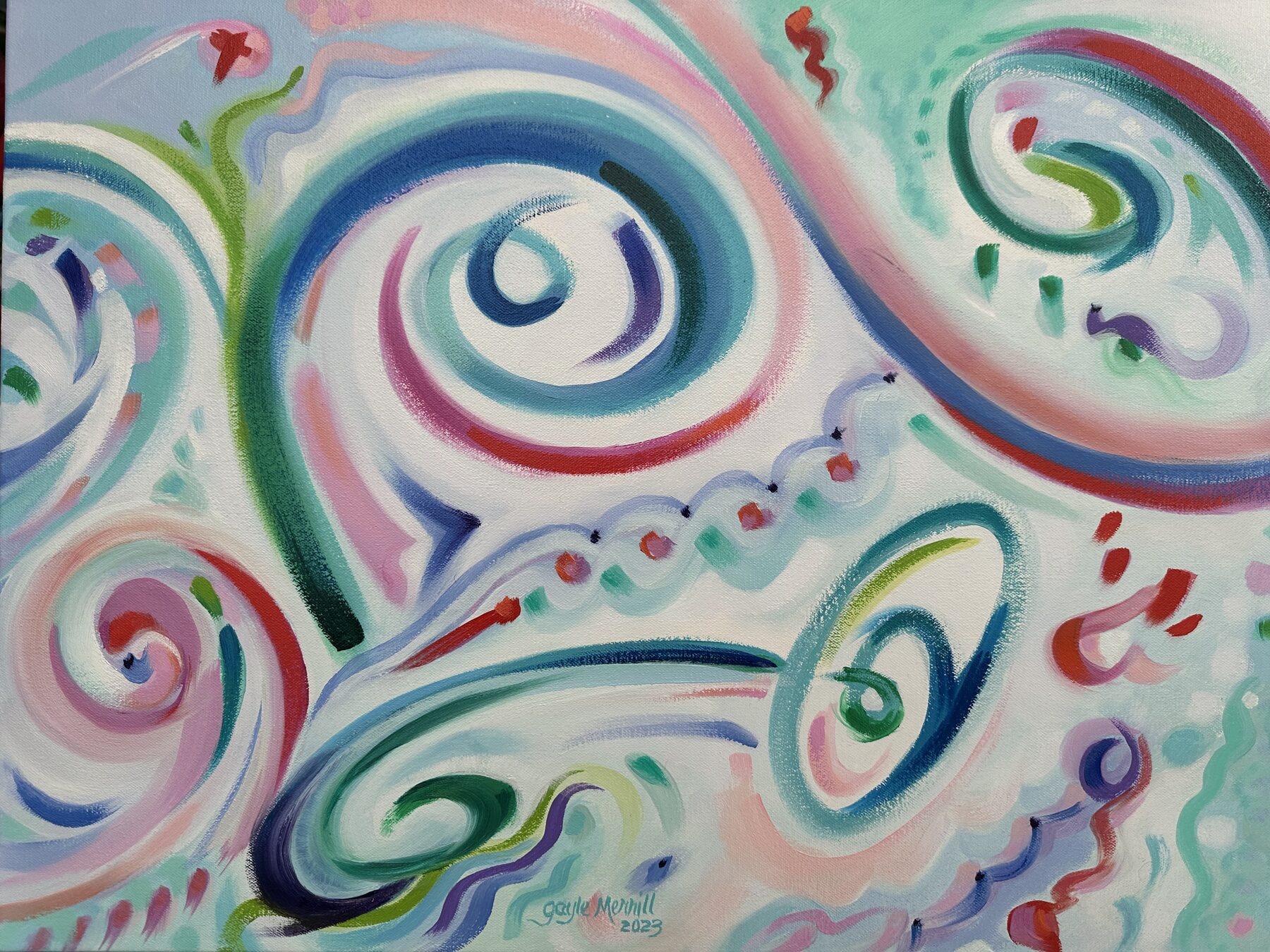 Mini Ribbons, oil painting by Gayle Merrill