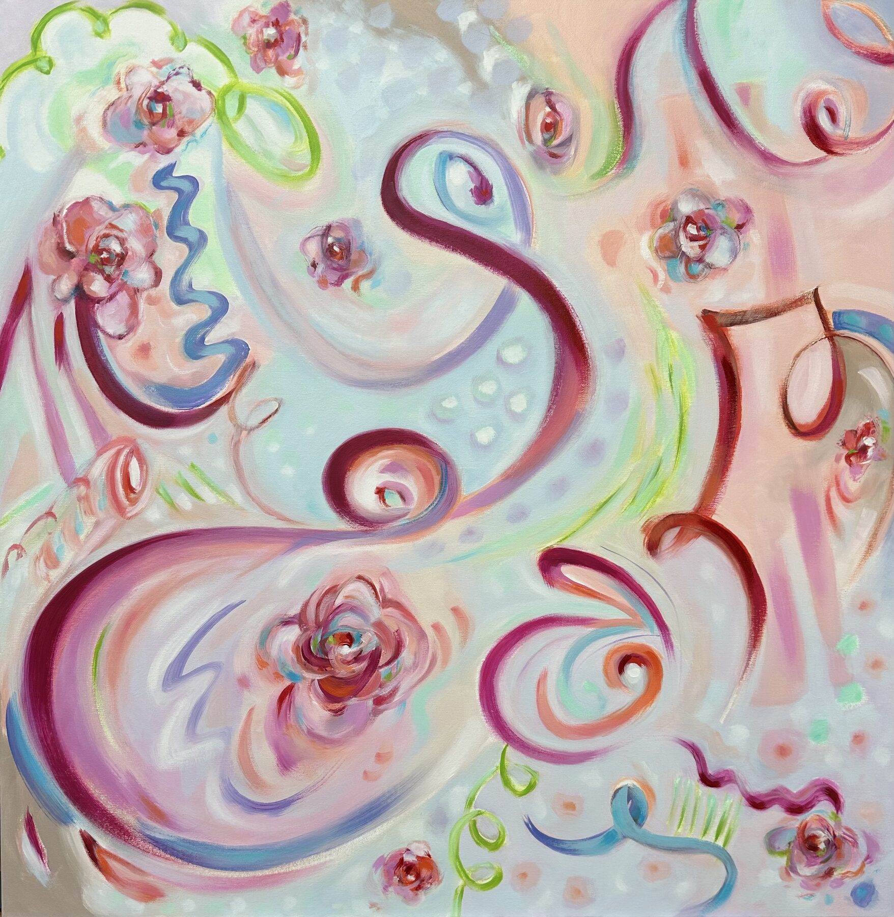Ribbons and Rosettes, oil painting by Gayle Merrill
