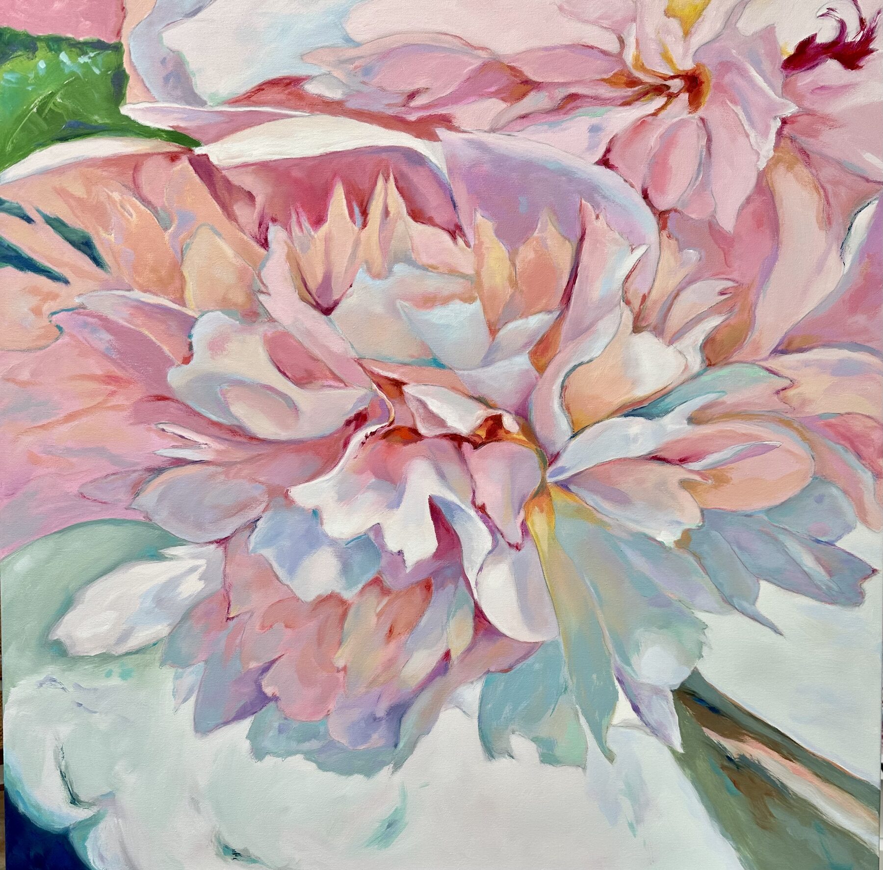 Peonies II, oil painting by Gayle Merrill