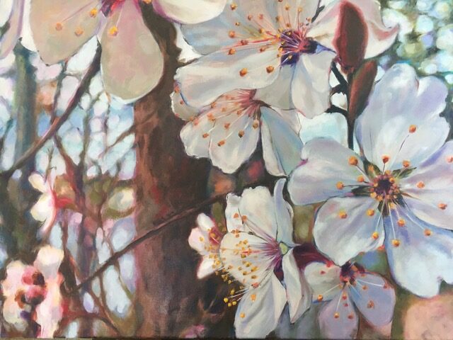 Brown Flowering Tree, oil painting by Gayle Merrill