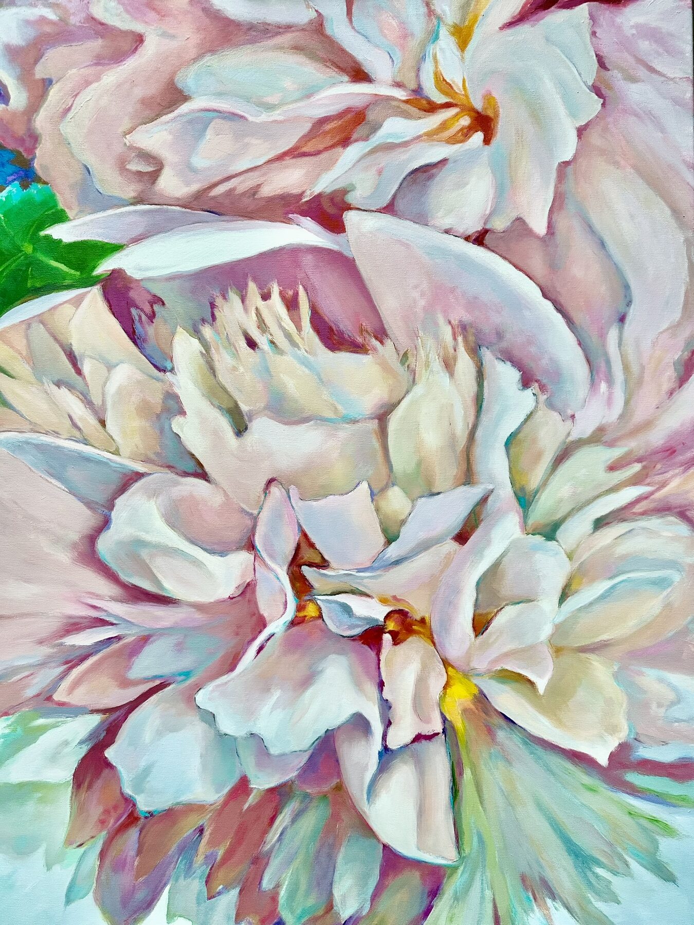 Dancing Peonies, oil painting by Gayle Merrill