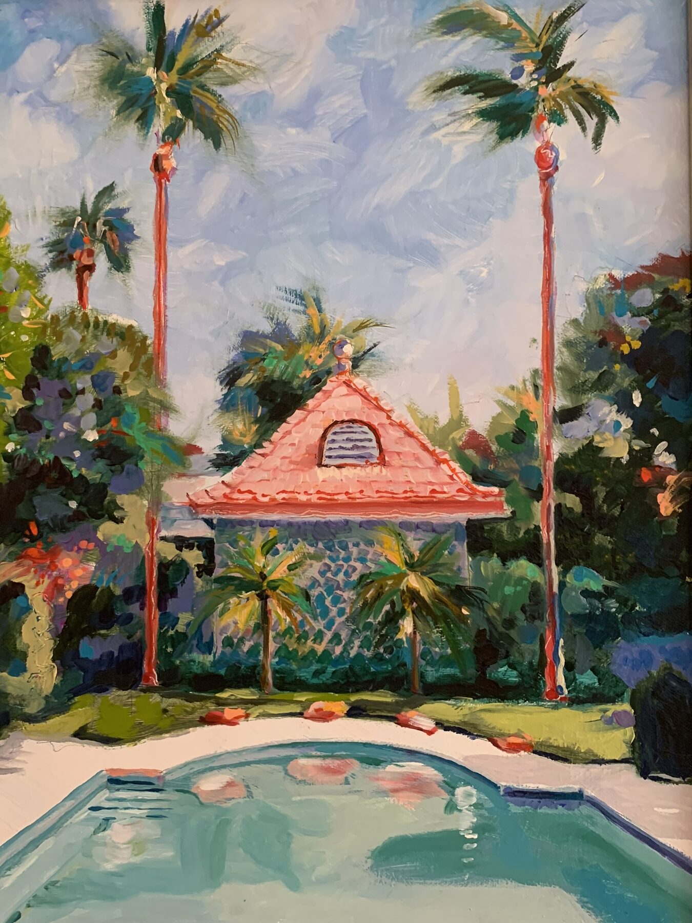 Swimming Pool, oil painting by Gayle Merrill