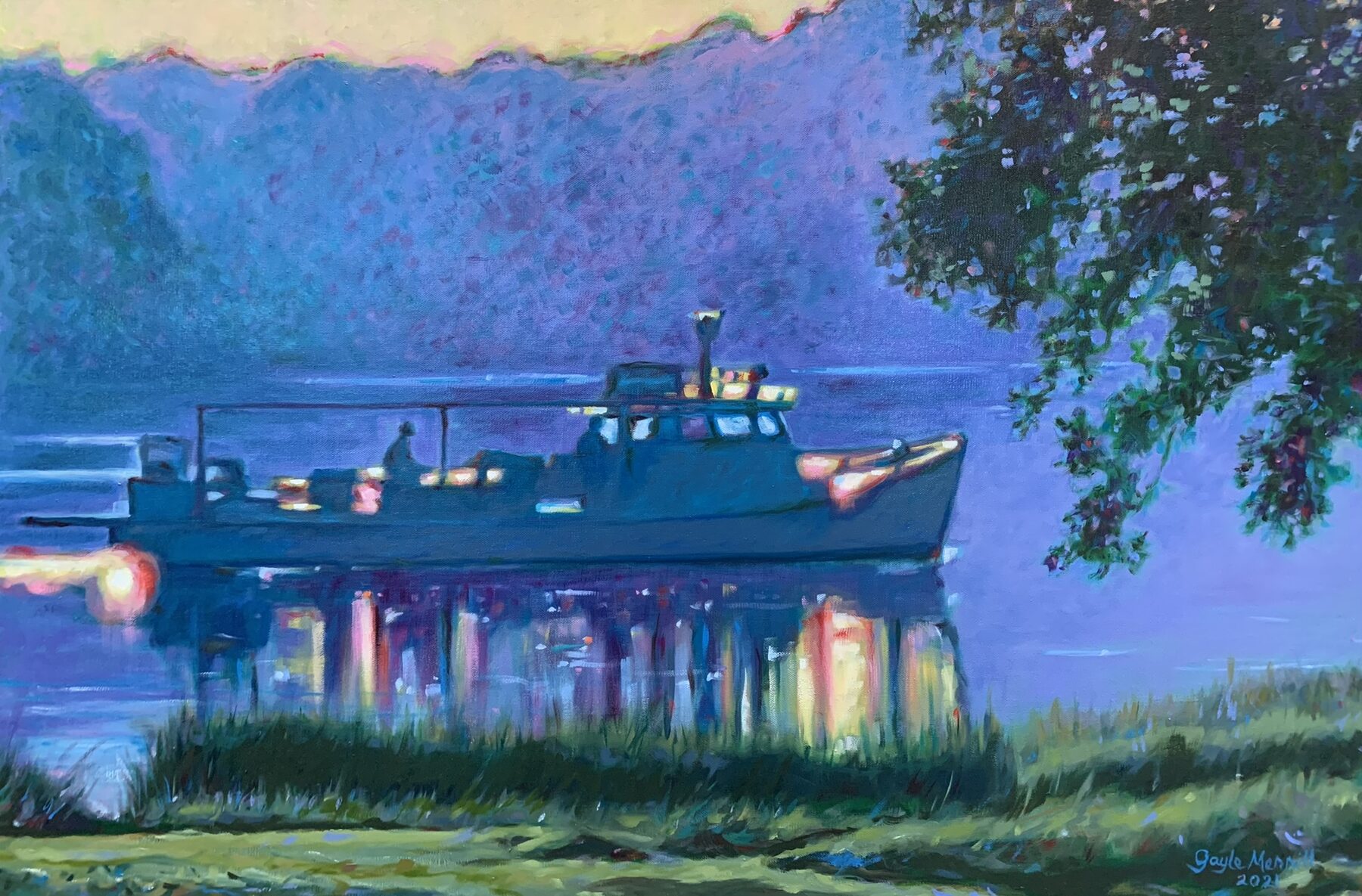 North River Crabbers, oil painting by Gayle Merrill