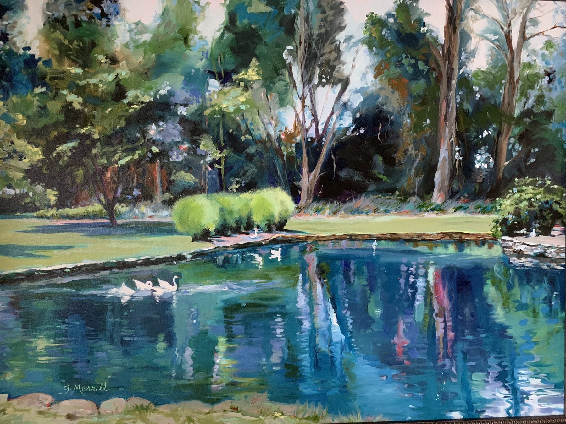 Northview Pond, oil painting by Gayle Merrill