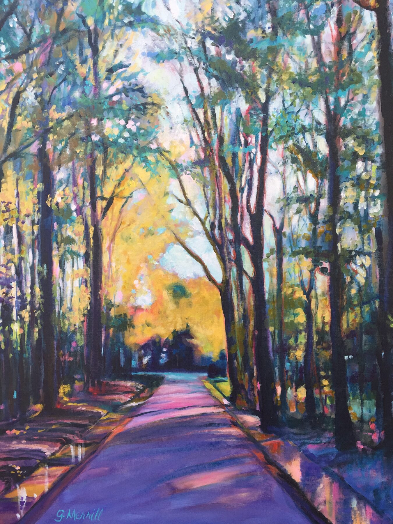Chapel Neck Lane, oil painting by Gayle Merrill