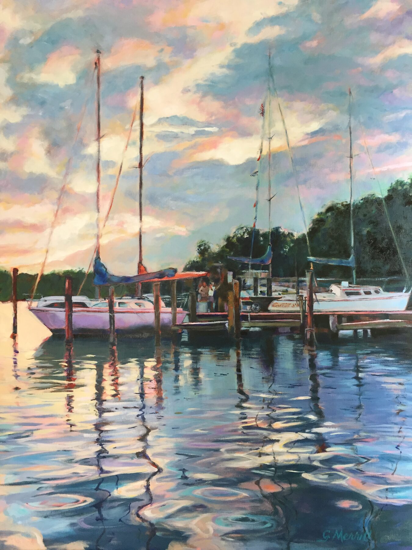 Mobjack Bay Marina, oil painting by Gayle Merrill