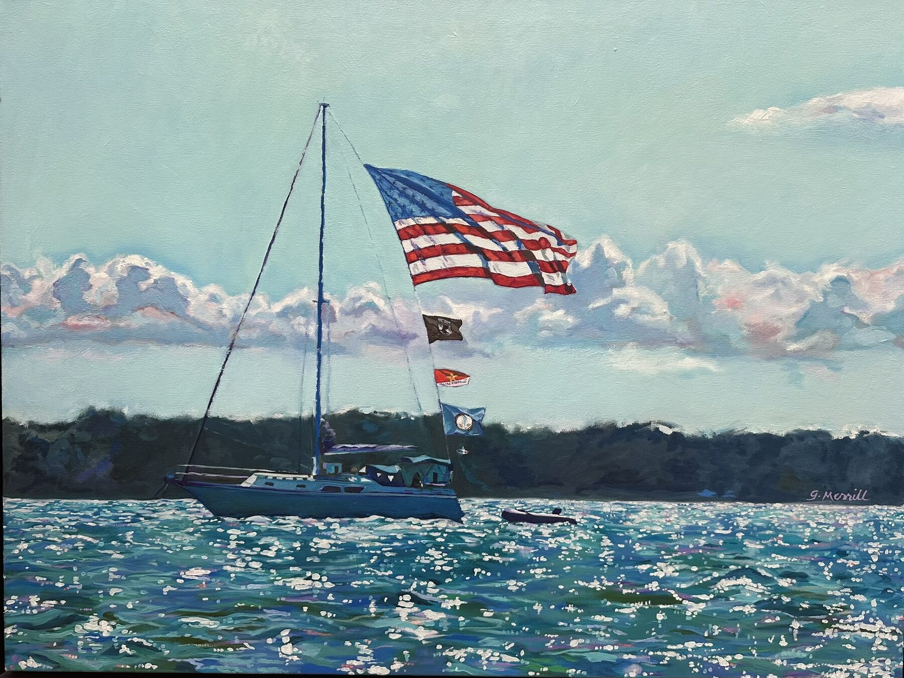4th of July on Mobjack Bay, oil painting by Gayle Merrill