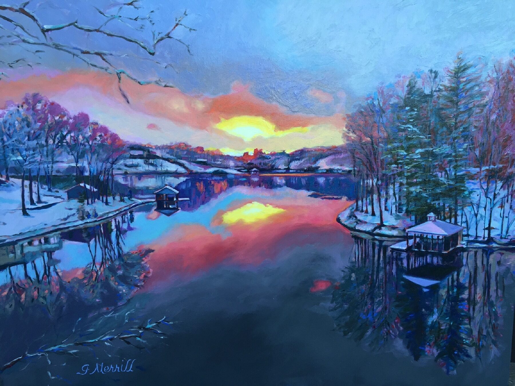 Winter on SML, oil painting by Gayle Merrill