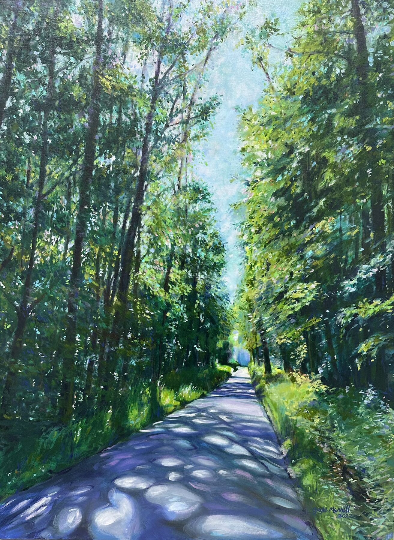 Exchange Lane 2, oil painting by Gayle Merrill