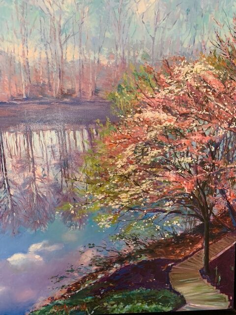 Springtime on SML, oil painting by Gayle Merrill